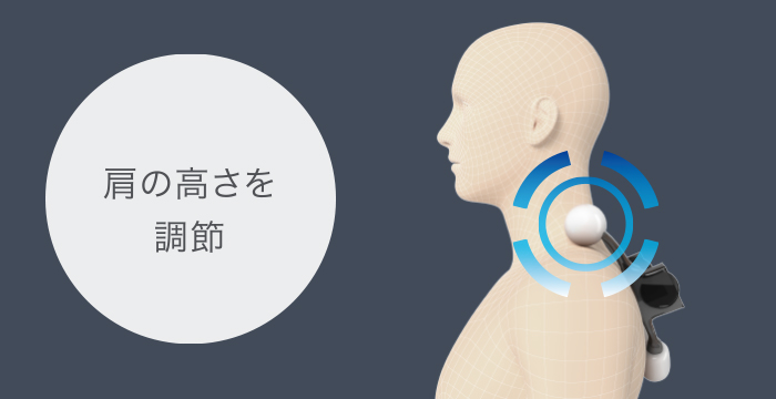 マイリラ シートマッサージャー R22 MRL-1300 肩位置調節機能