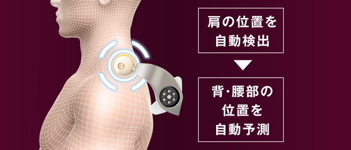 フジ医療器 マッサージチェア 肩位置自動検出&プログラムフィードバック
